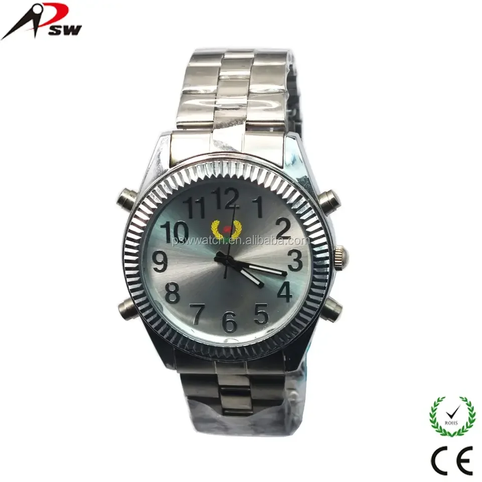 Arabic numerals Digital English talking Watch With Alarm Analog Hands For Blind And Old People Speaking Watches