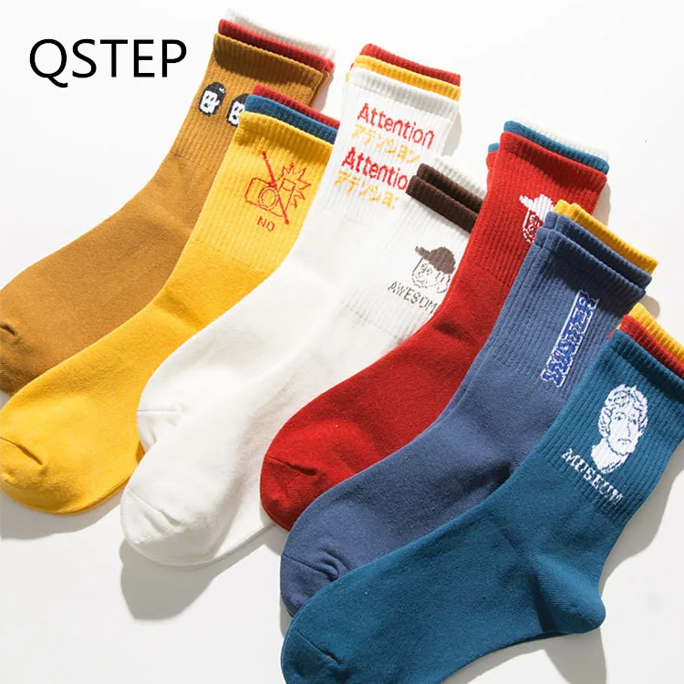 Оптовая продажа, женские хлопковые чулки sufeng в уличном стиле, Мультяшные спортивные носки