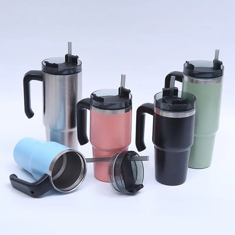 BPA free insulation 20oz 30Oz 40oz Stainless Steel Coffee Tumbler With Straw and Handle Stan--leyes