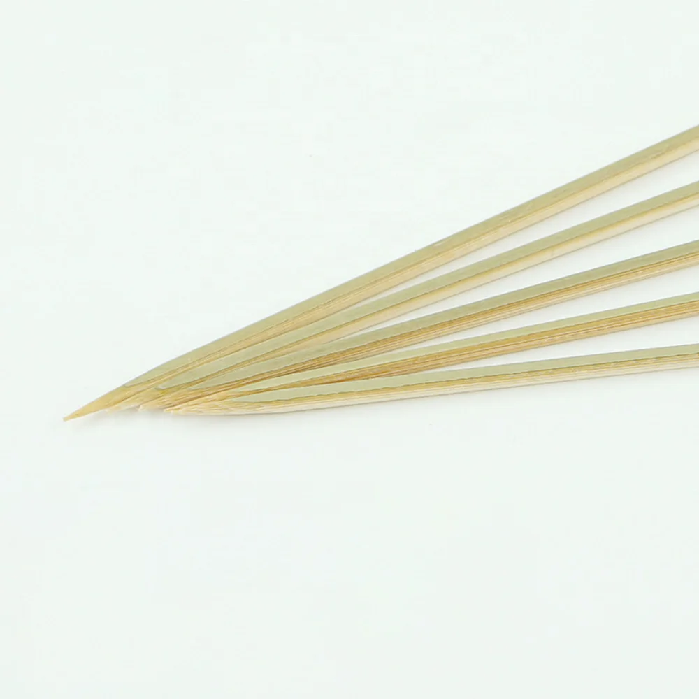 Biodegradable Skewers 20cm BBQ Disposable Barbecue Round Teppo Skewer Paddle Pick With Custom Logo