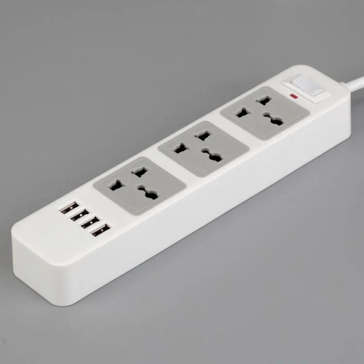 UK Plug Universal Power Extension 2 Meter with 4USB Socket/Surge Protection