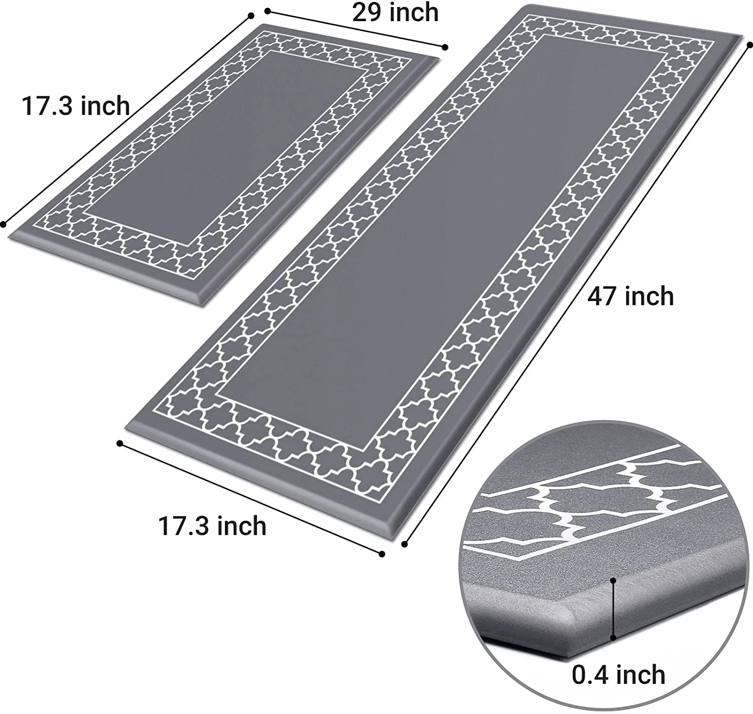 Подгонянный удобный Анти-усталость ПВХ Противоскользящий водонепроницаемый кухонный коврик пены памяти