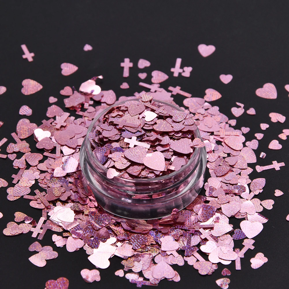 Eco-friendly Wholesale custom leaf shape glitter spring green new Marijuana leaf glitter