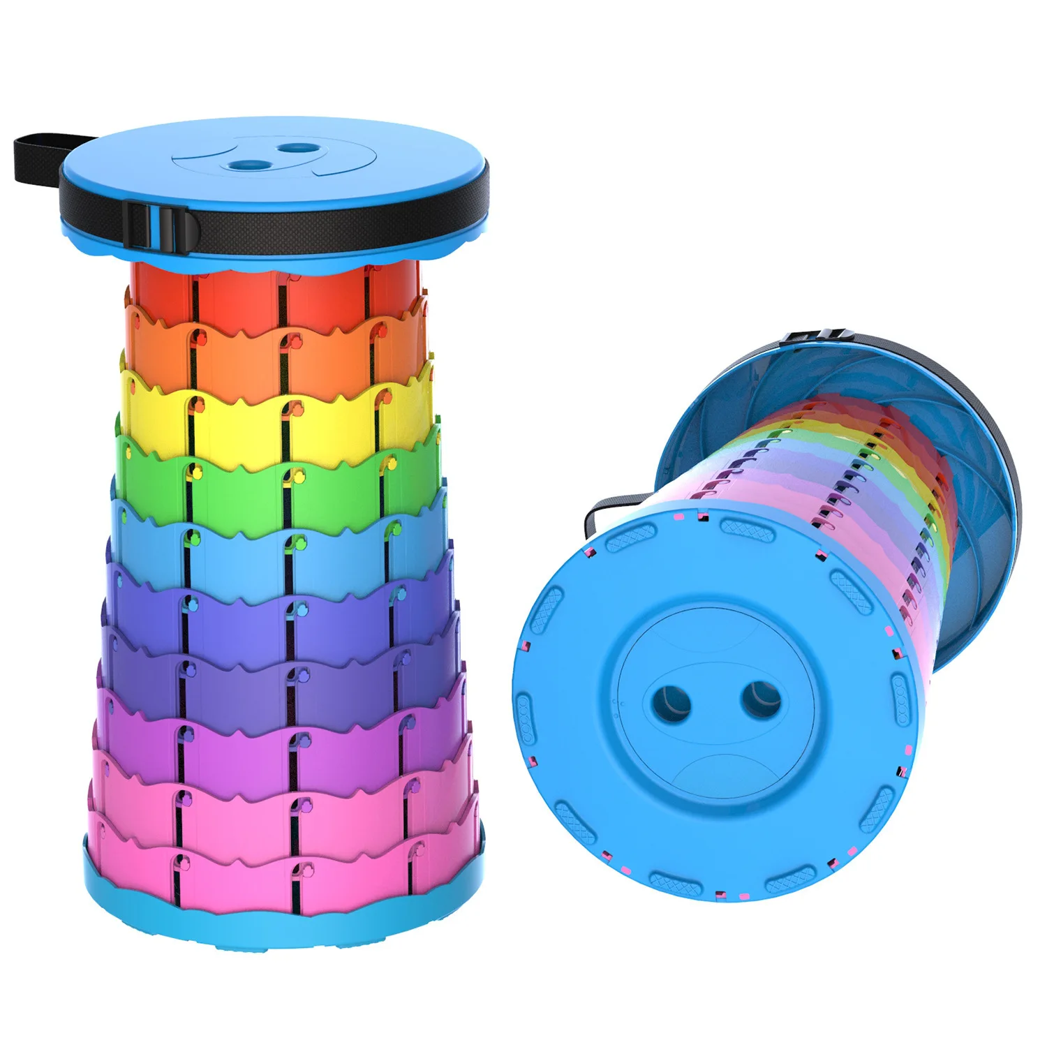 New Design Telescopic Retractable Plastic Hand Chair Black Step Collapsable Portable Upgraded Retractable Folding Stool