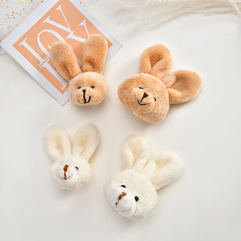 Custom Cotton  Animal Bear Doll Handmade Three -Dimensional Cute Embroidery Doll DIY Rabbit Accessories Brooch Accessories