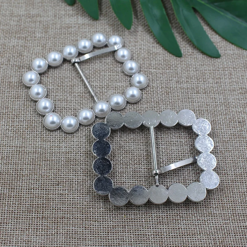Custom new fashion design alloy metal pearl tri-glide buckle,heart shape woman belt buckle