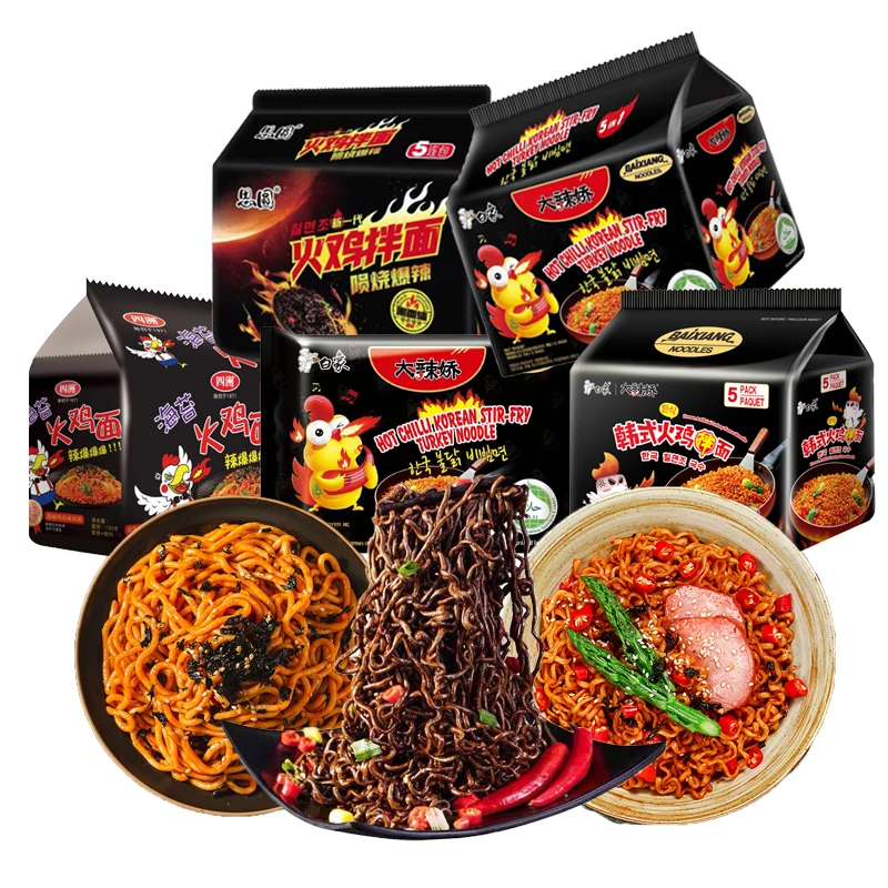 ASNN Wholesale Asian Style Korean Hot Chicken Noodles Popular Stir Fry Hot Turkey Noodles Quick Cooking Instant Noodles
