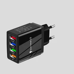 Quick Charge 3.0 USB Charger 48W 4 Ports Adapter QC 3.0 EU/US/UK Plug Wall Mobile Phone Fast Charger Home Wall Charger Travel