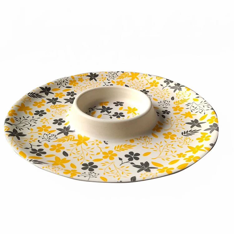 
2020 новый узор, круглая Органическая цветная бамбуковая пластина 