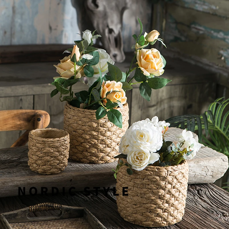 Декоративный садовый бетонный цветочный горшок