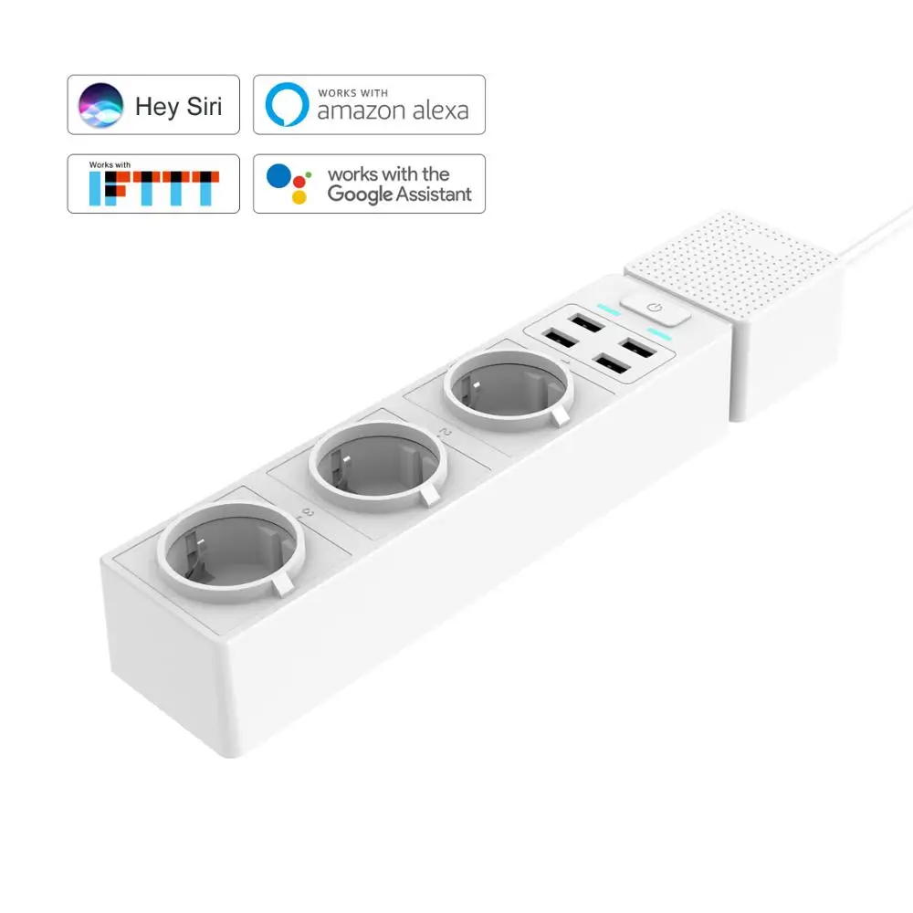  Tuya 4 usb-порт быстрой зарядки 3 европейская сетевая розетка с Siri Amazon echo и Google assistant wi-fi