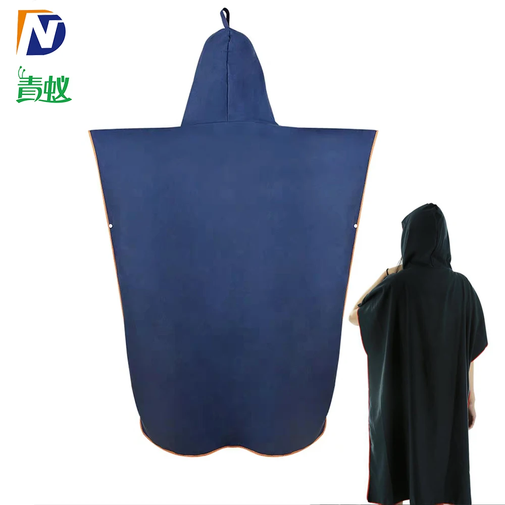 
 Полотенце для пляжа, быстросохнущее портативное полотенце из микрофибры с капюшоном и логотипом под заказ  