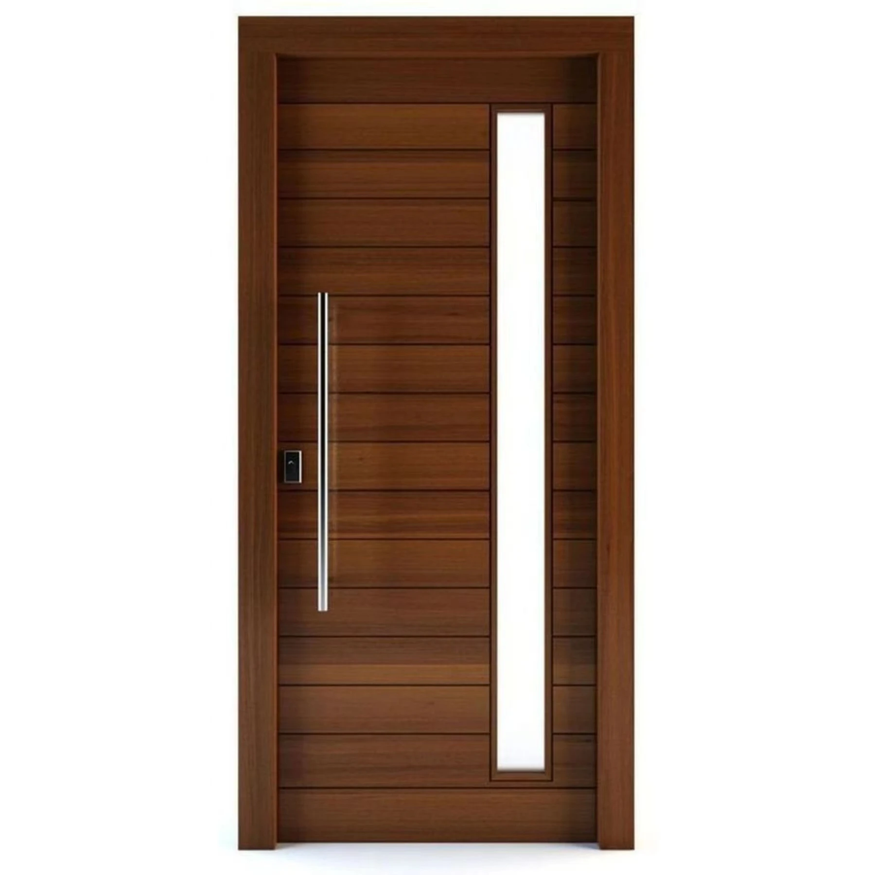Reachingbuild home solid wood  door  exterior wooden door with piece of glass