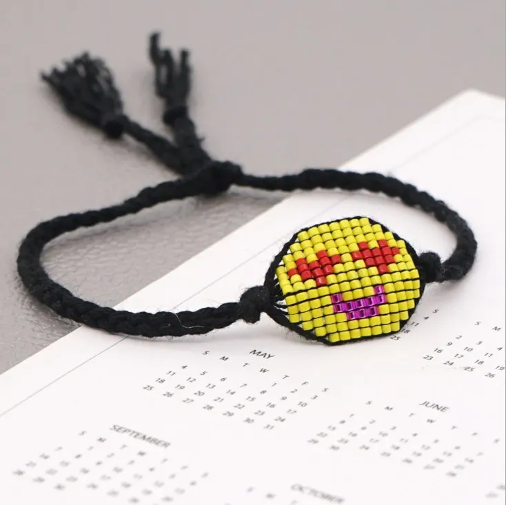 
Smile face good quality miyuki seed beads handmade accessories bracelet 