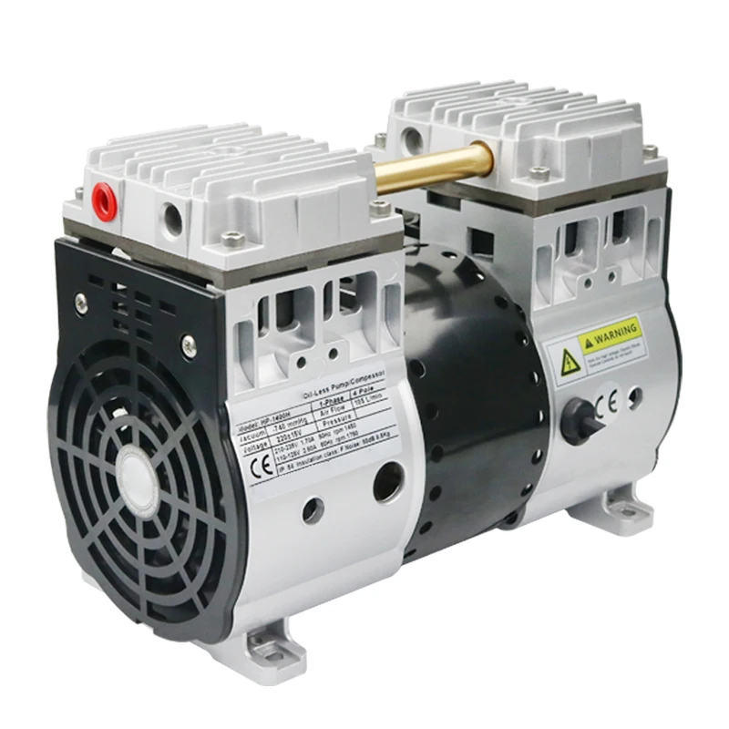 Factory brushless high precision low noise 550W 150L/min oil-free mini small piston air compressor