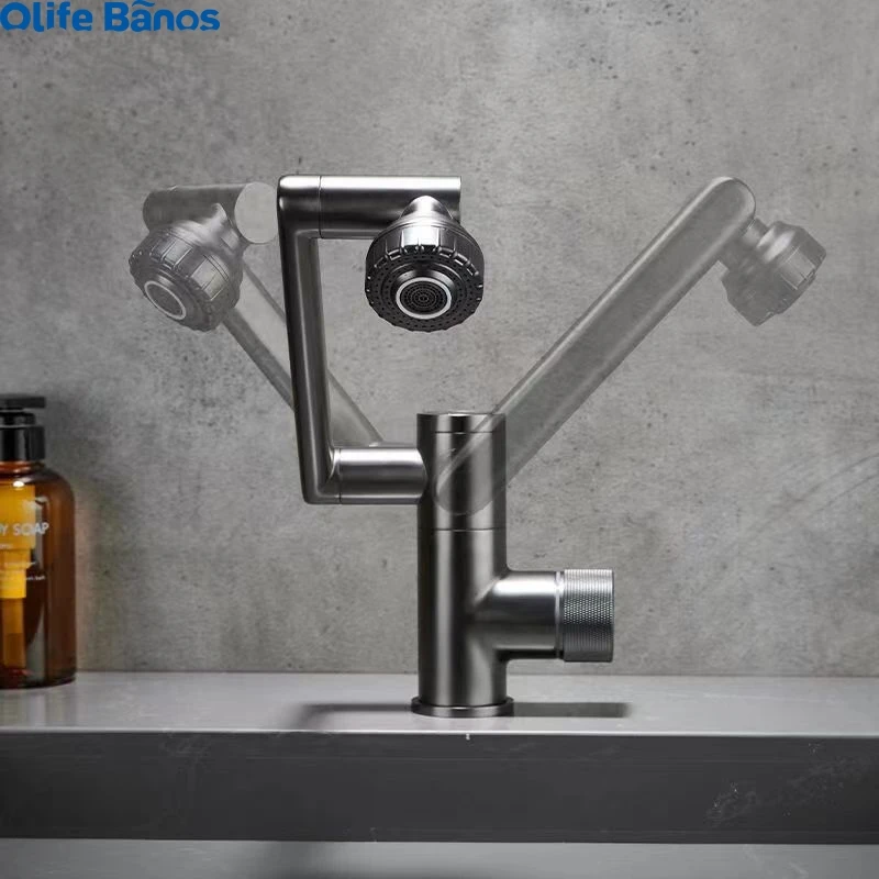 Smart 1080 Rotating Basin Faucets Brass Digital Display Bathroom Sink Tap LED Temperature
