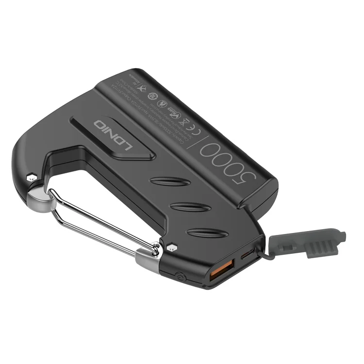 Hot Selling LDNIO PR522 Mini Power Banks with Keychain Portable Charger Travel Outdoors Mobile Phone 5000 mAh Power Bank