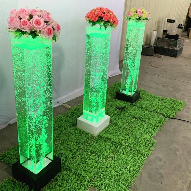 LED Light Decoration Water Bubble Column Square Design Wedding Decoration
