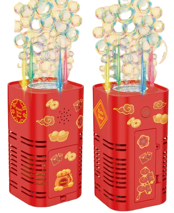 Best selling12 Holes Red Festive Fireworks Bubble Soap Toys with light & sounds
