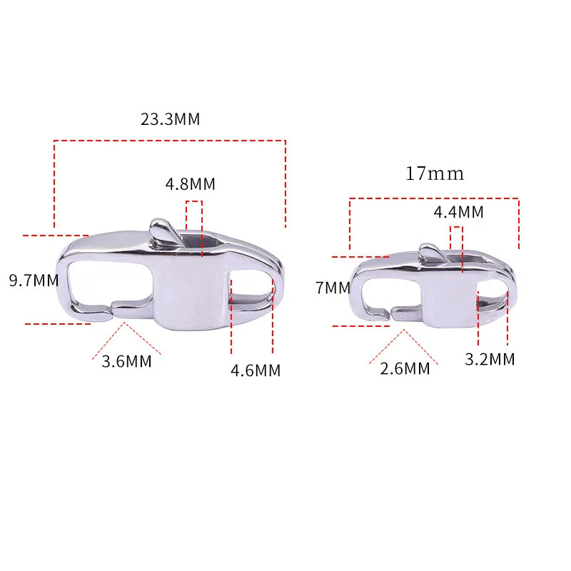 BMZ 2024 Hot sell New fashion jewelry making steel lock stainless clasp with 7 and 9.7MM width