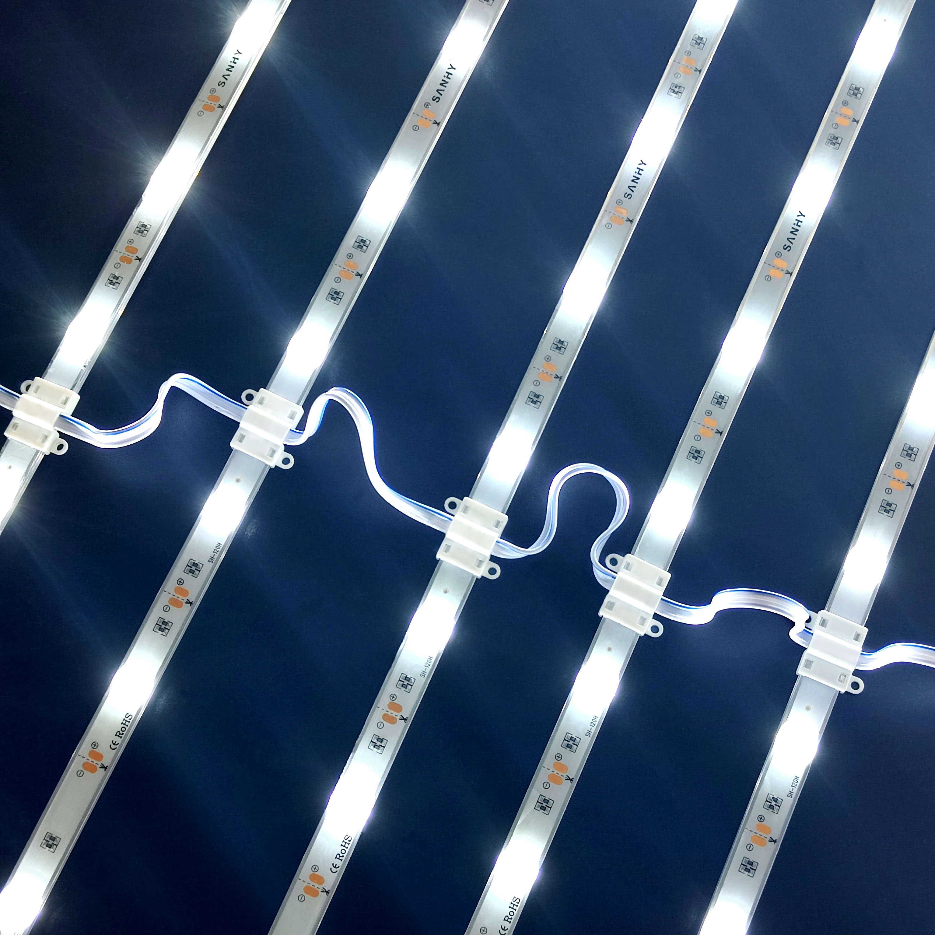 SMD2838 3030  diffuse led light strip with lens 12V 24V rigid led strip