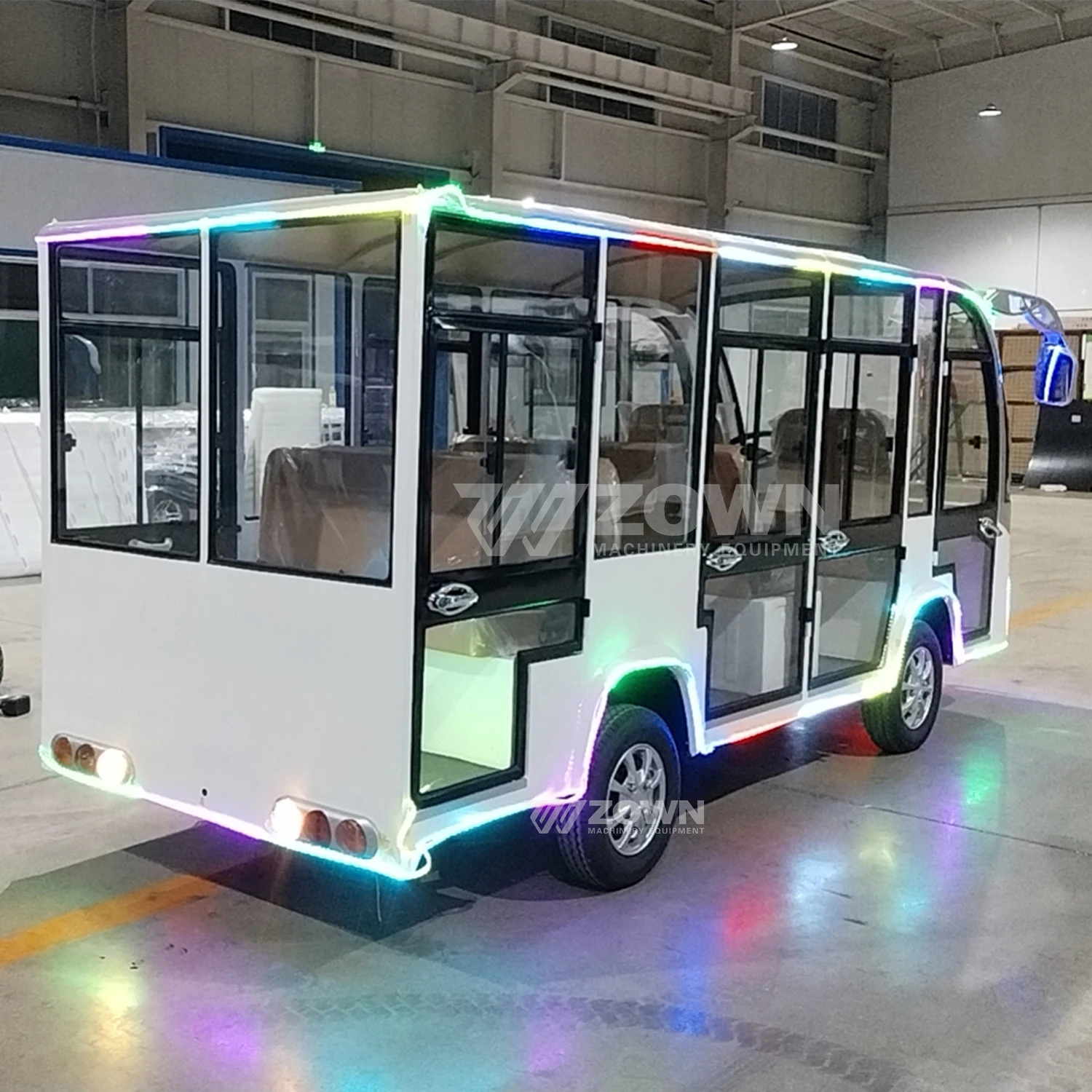 Luxury mini bus with doors Electric bus with light strip 15 seat mini bus for sale