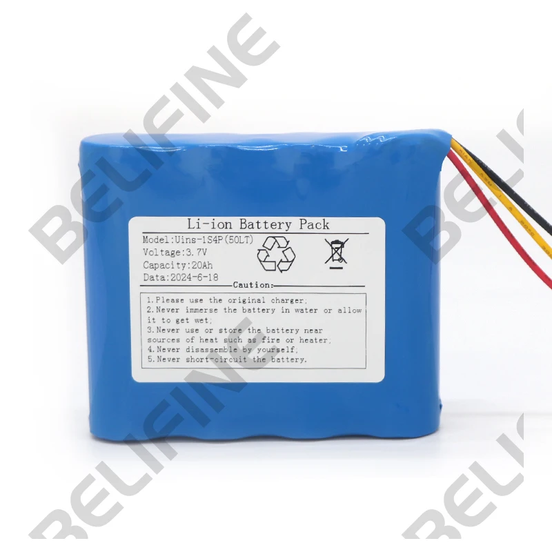 1S4P Lithium Battery Energy Storage 3.7v 20Ah Lithium Battery 21700 Battery Packs 20Ah High Rate Light Electric System