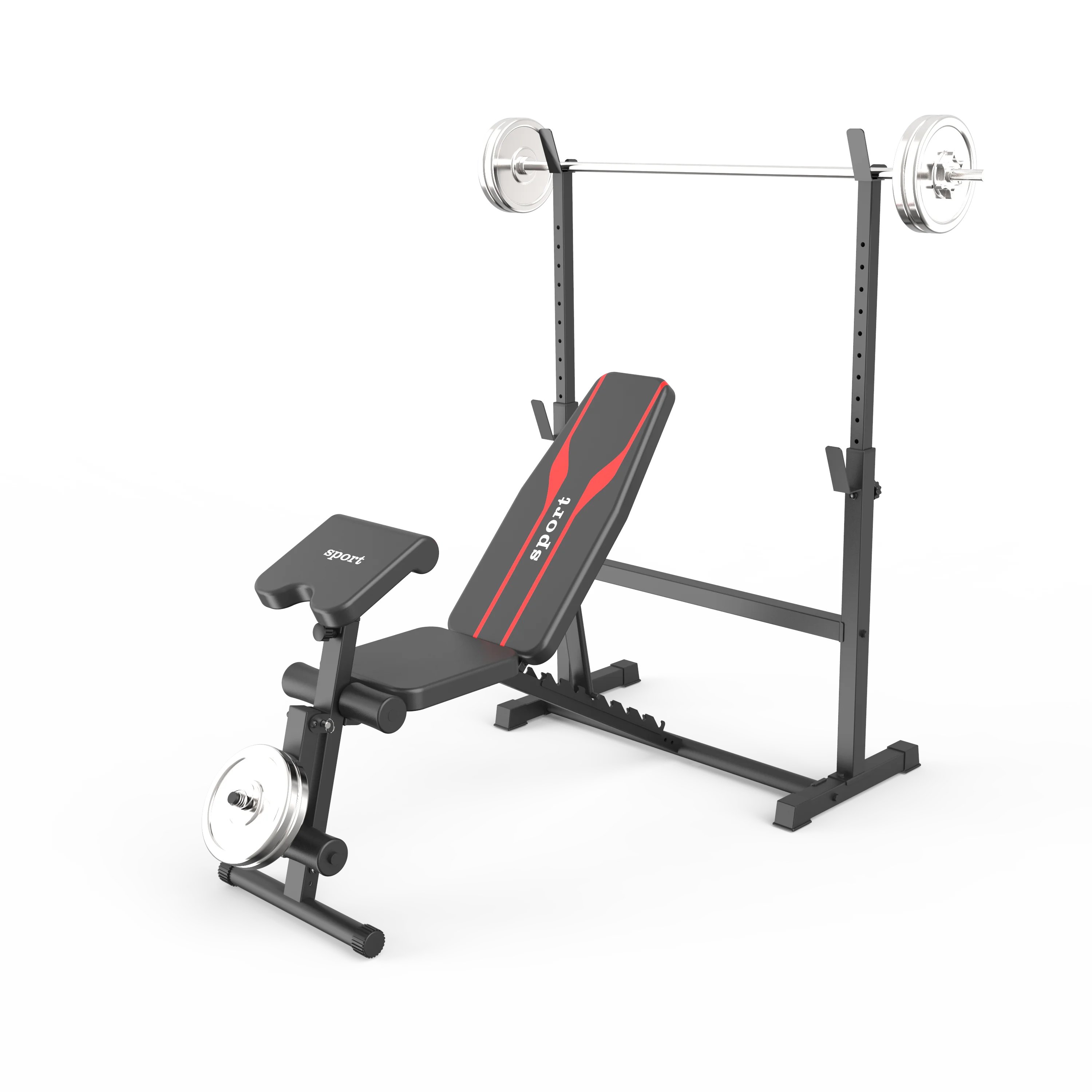 Gym Adjustable  Weight  Bench Press Dumbbell Bench With Rack