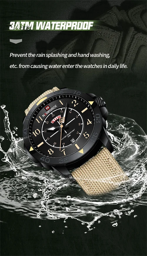 NAVIFORCE 9204N BBY OEM Factory Wholesale Cheap Quartz Customized Logo Men Watch Waterproof Luminous Hands Wrist Watch relogio