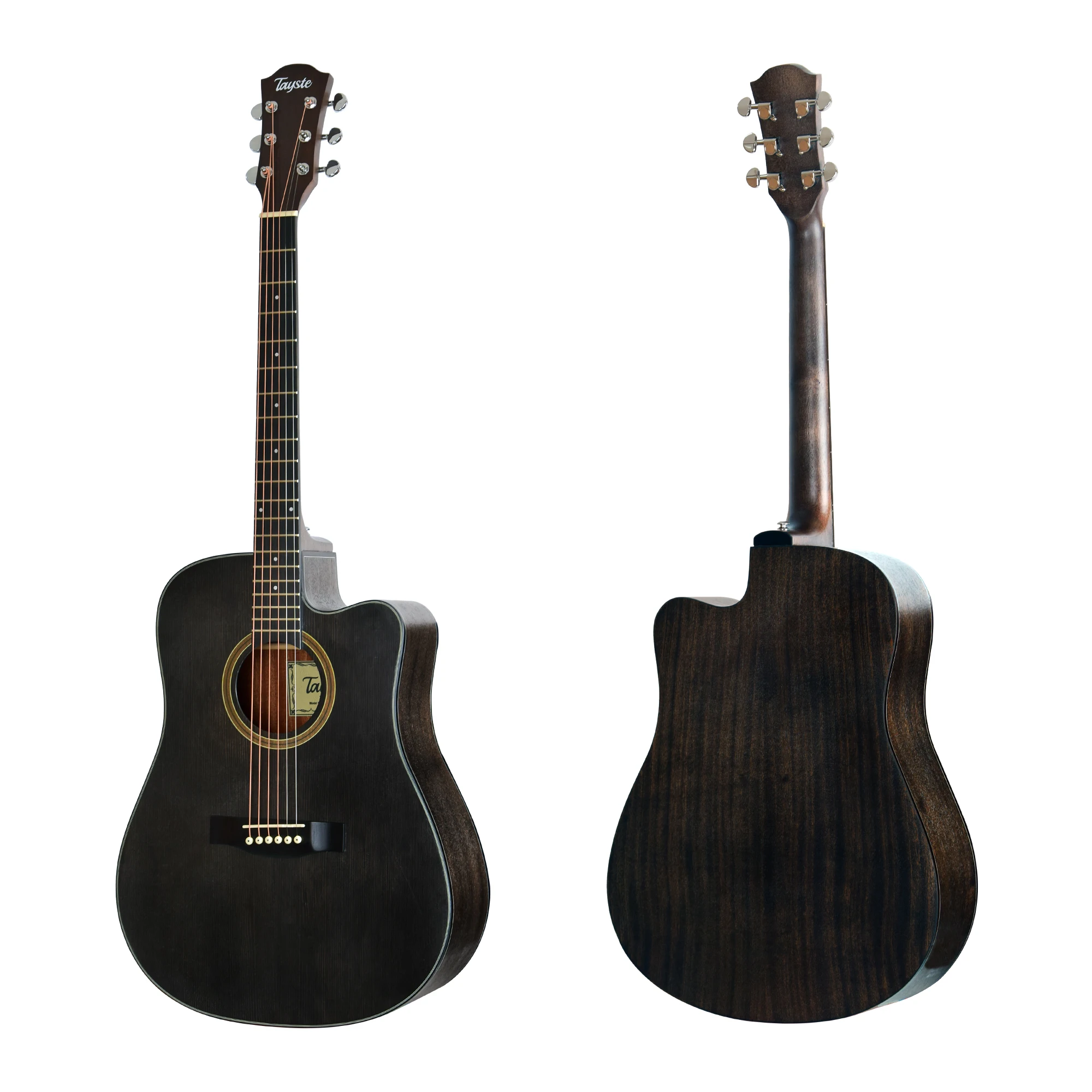 D type middle-end cheap price 6 strings black color 41 inch spruce wood acoustic guitar