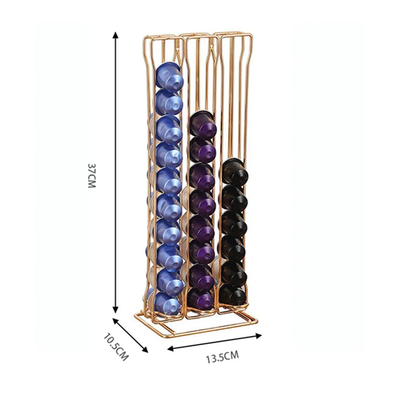 Coffee Machine Accessories Storage Tray Coffee Capsule Holder Black Iron Capsules Double Sided Coffee Pod Storage Rack