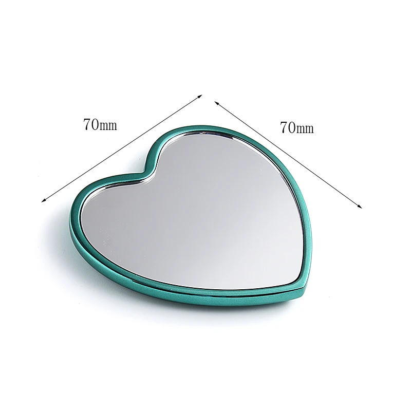 Private Label Small Moq Blue Heart Shape Hand Vanity Mirror Wholesale Logo Custom Makeup Mirror