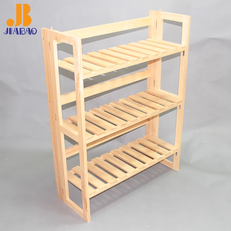 New Three Layer Wooden Open Type Shoe Rack Bench