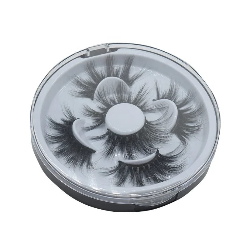 
3 Styles 3 Pairs 25mm 5D Thick Mink Eyelashes False Lashes with Flower Tray Boxes 