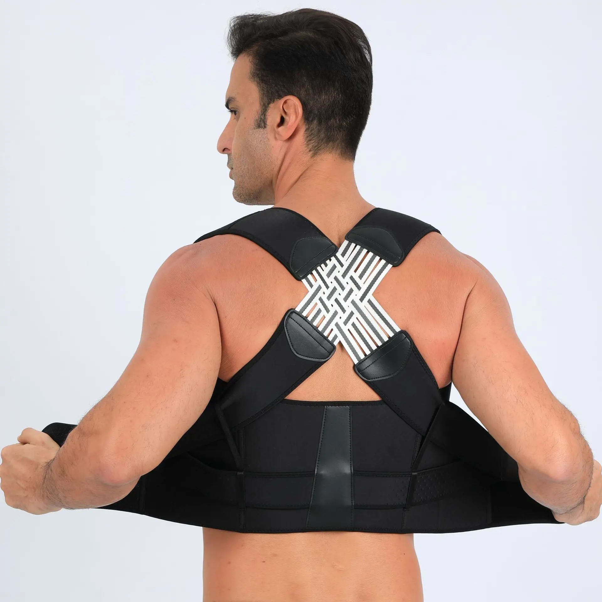 2 Steel Plates Breathable Spinal Support Strap Upper Back Support Belt Orthopedic Back Support Belt For Men