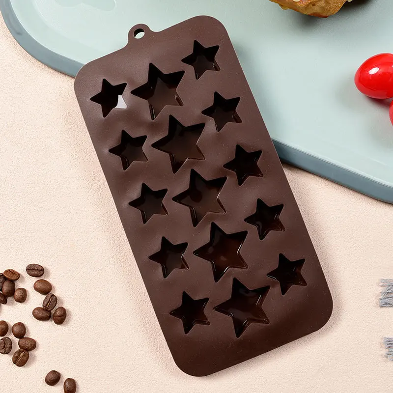 15 Cavity Star Silicone Chocolate Mold Food Grade High Temperature Resistant DIY Baking Cake Fondant Silicone Mold