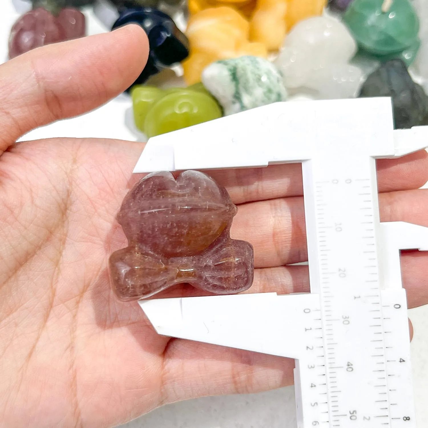 2024 Christmas Mini Crystal Carving Bell Healing Stones Craft 3cm Rose Quartz and Jade for Women Decorative Gifts