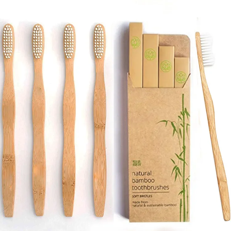 Natural bamboo charcoal soft bristle black brush bamboo toothbrush wooden bamboo handle toothbrush wholesale for hotels