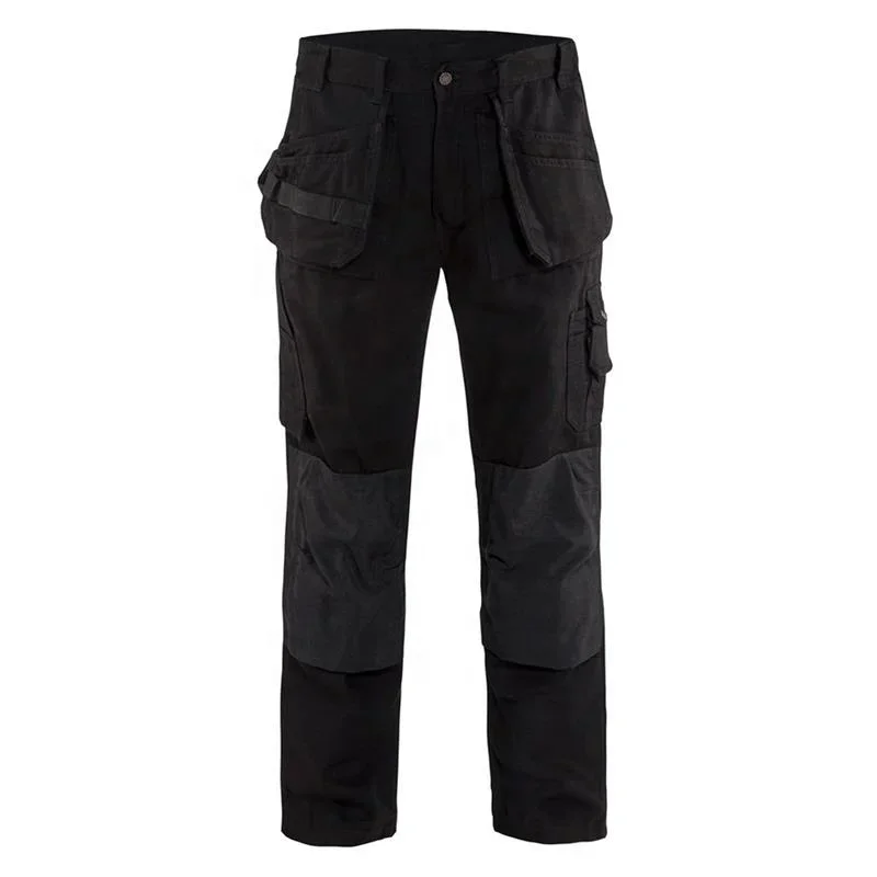Wholesale Heavyweight 100% Cotton Drill Mens Work Trousers Zip Fly Work Clothes Uniforms Multi Pockets Knee Padded Cargo Pants