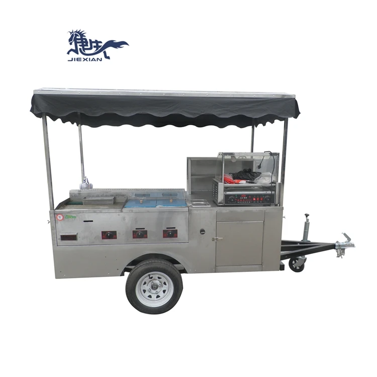 JX-HS200D carritos de comida hot dog cart,chariot hot dog taco food cart for sale tornado potato food cart