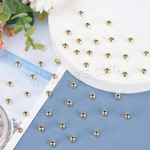 DIY CCB Plastic Beads Jewelry Making Bulk Bead Copper Coated Plastic Plated Golden 6mm 100PCs/Bag 1618005