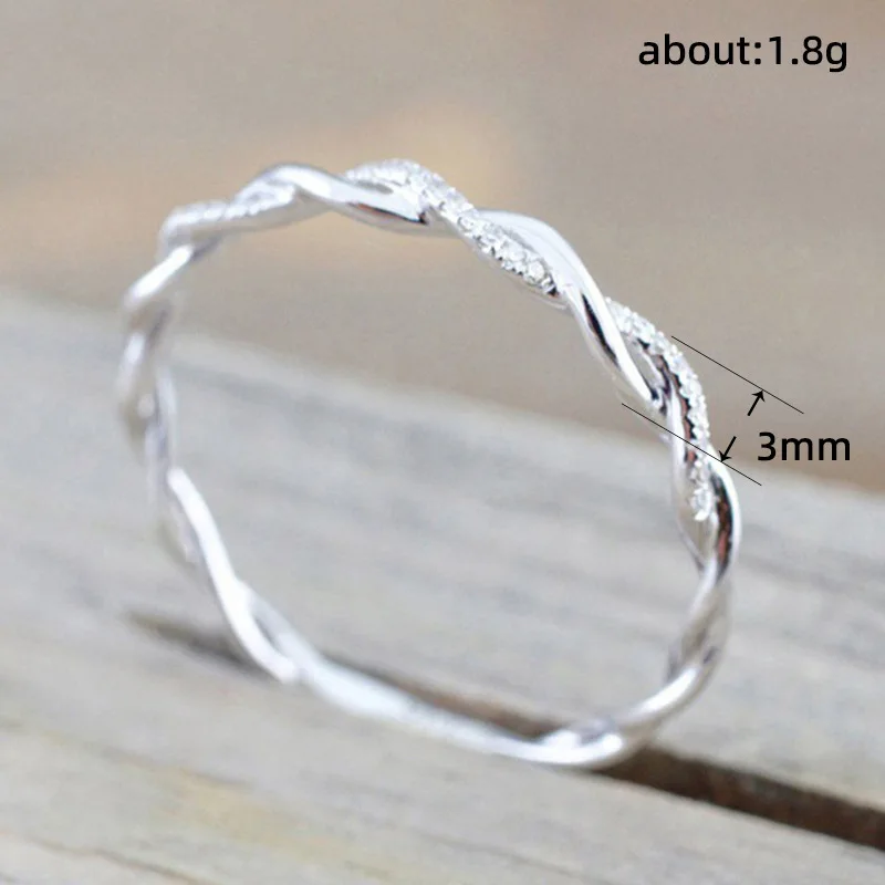 Exquisite micro inlaid zircon strip ring, fashionable and self disciplined personalized tail ring, fashionable accessory gift