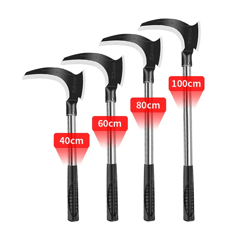 Dual-function weeding agricultural gardening tools carbon steel farm tools sickle mowing sickle agricultural mowing sickle