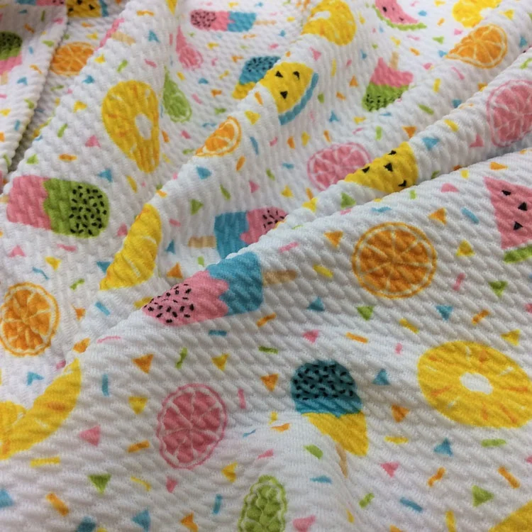no MOQ custom knit polyester spandex digital print liverpool printing bullet  fabric for bows textile