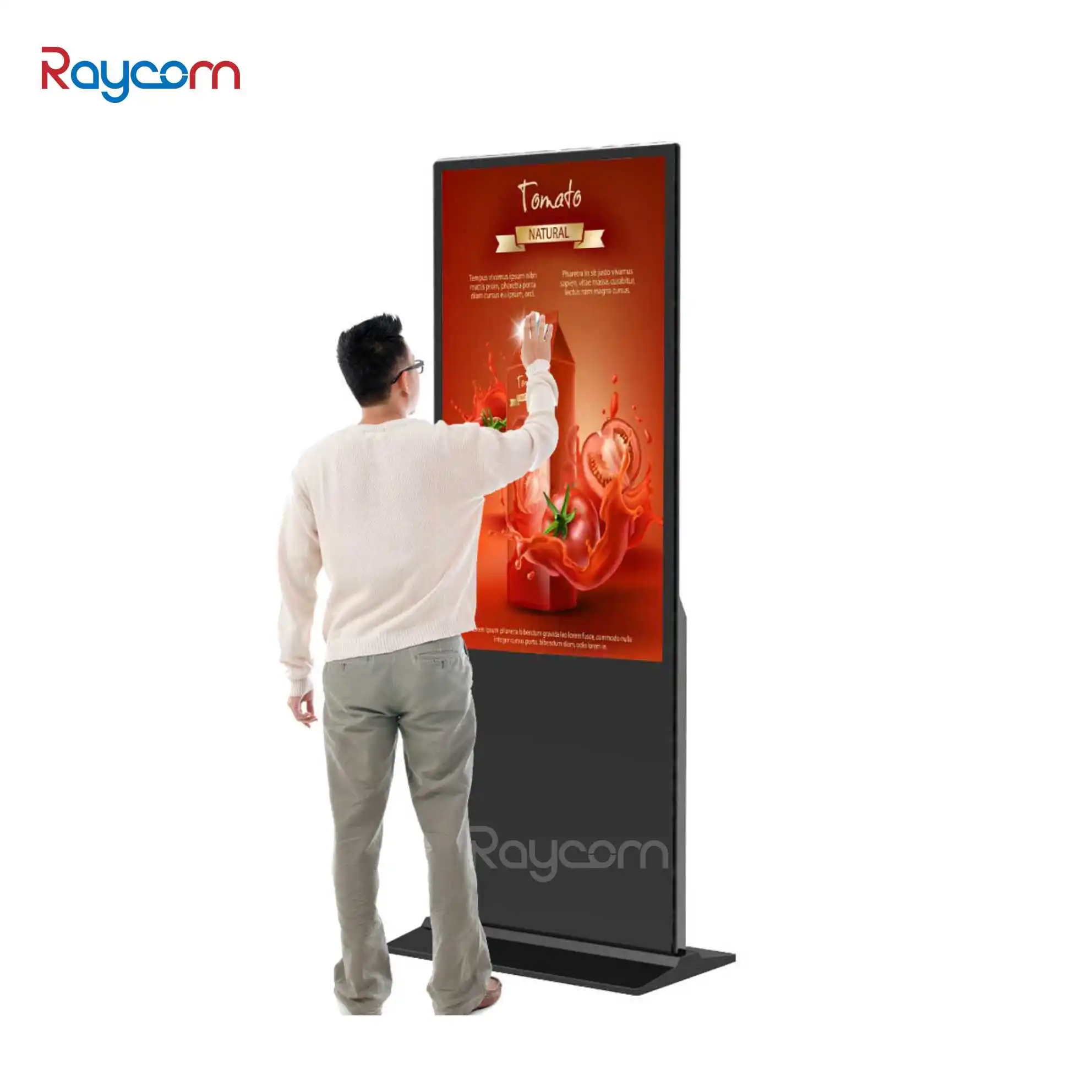 All-In-One Touch Screen Digital Signage Kiosk Floor-Standing Smart LCD Advertising Display with Camera Indoor Use SDK Function