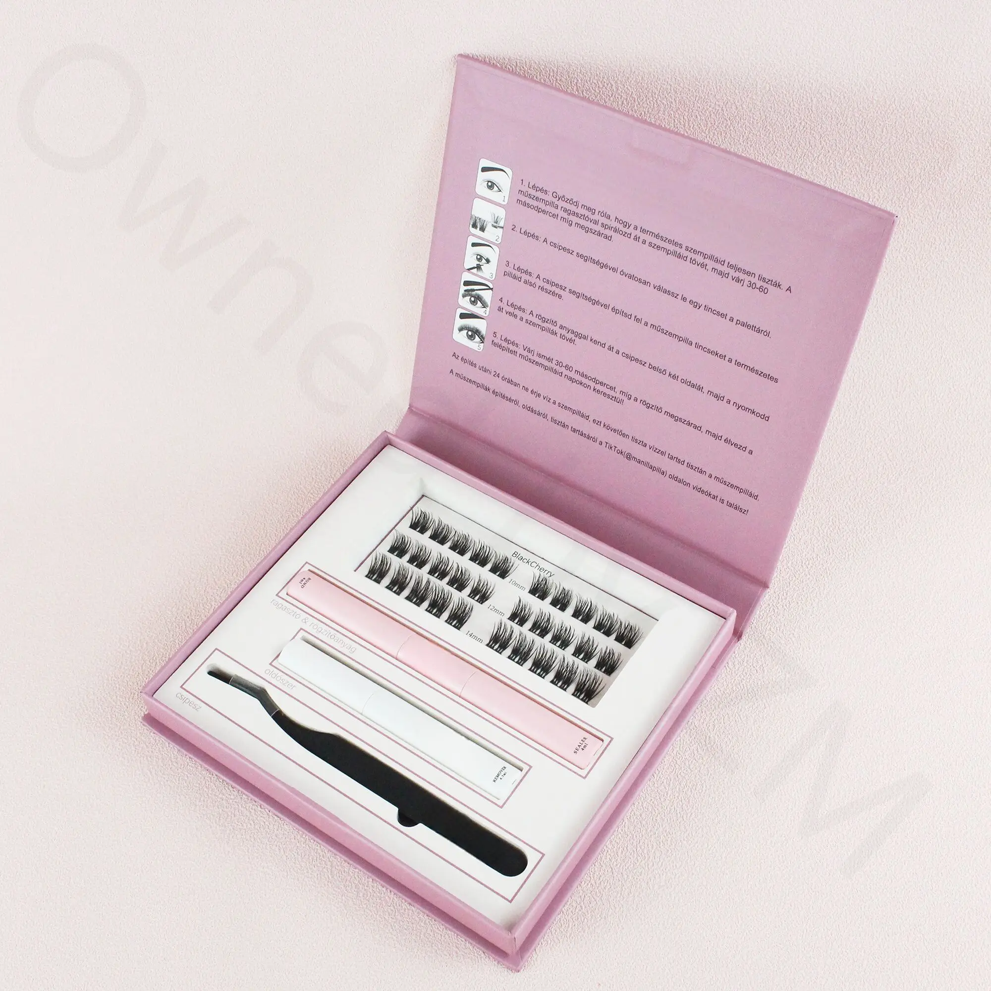 Private label individual vegan cluster lashes segment diy lash extension kit C D L curl reusable 2-3 times cluster lashes kit