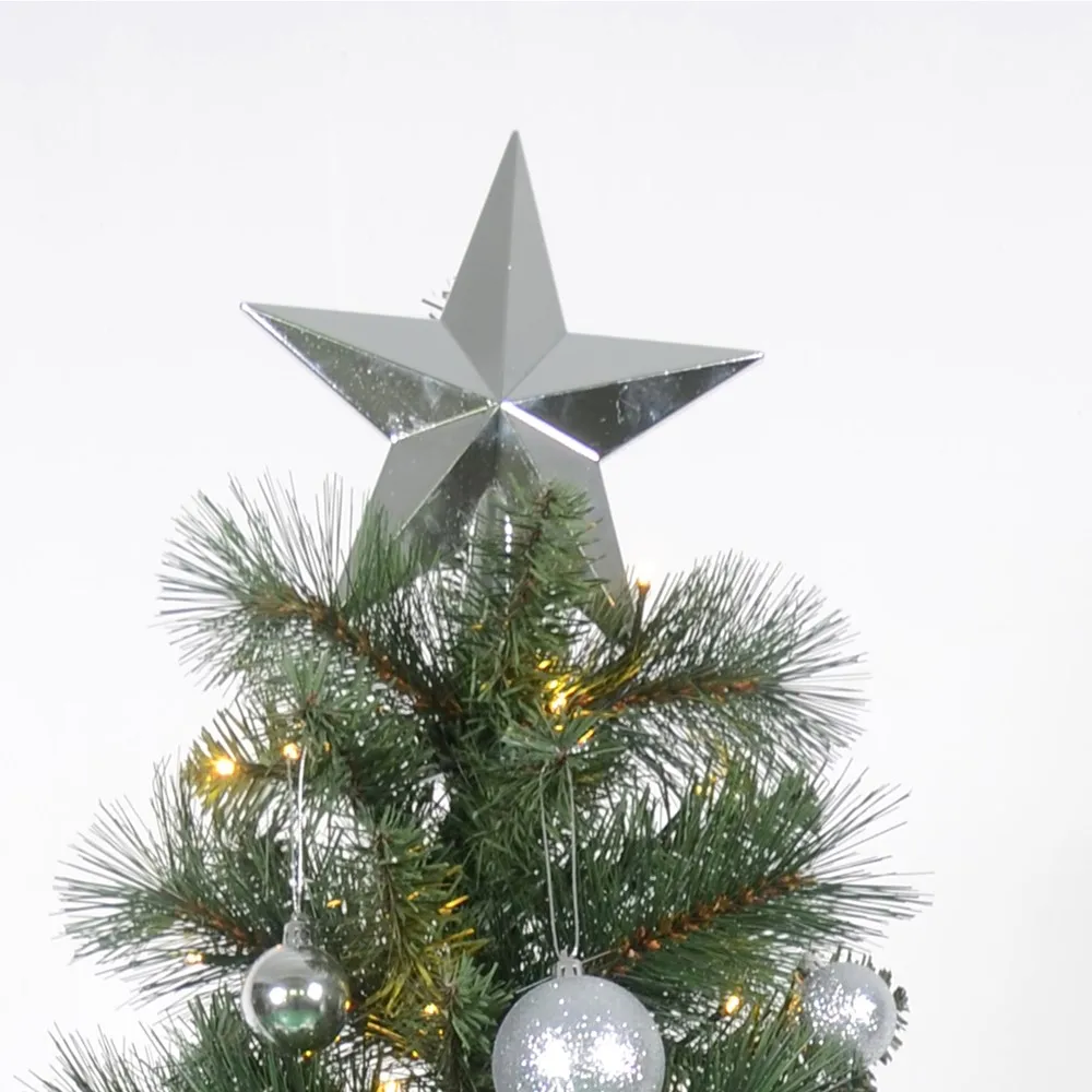 6ft Pre-Lit Fold Up Decorative Pop Up Christmas Tree with LED Lights
