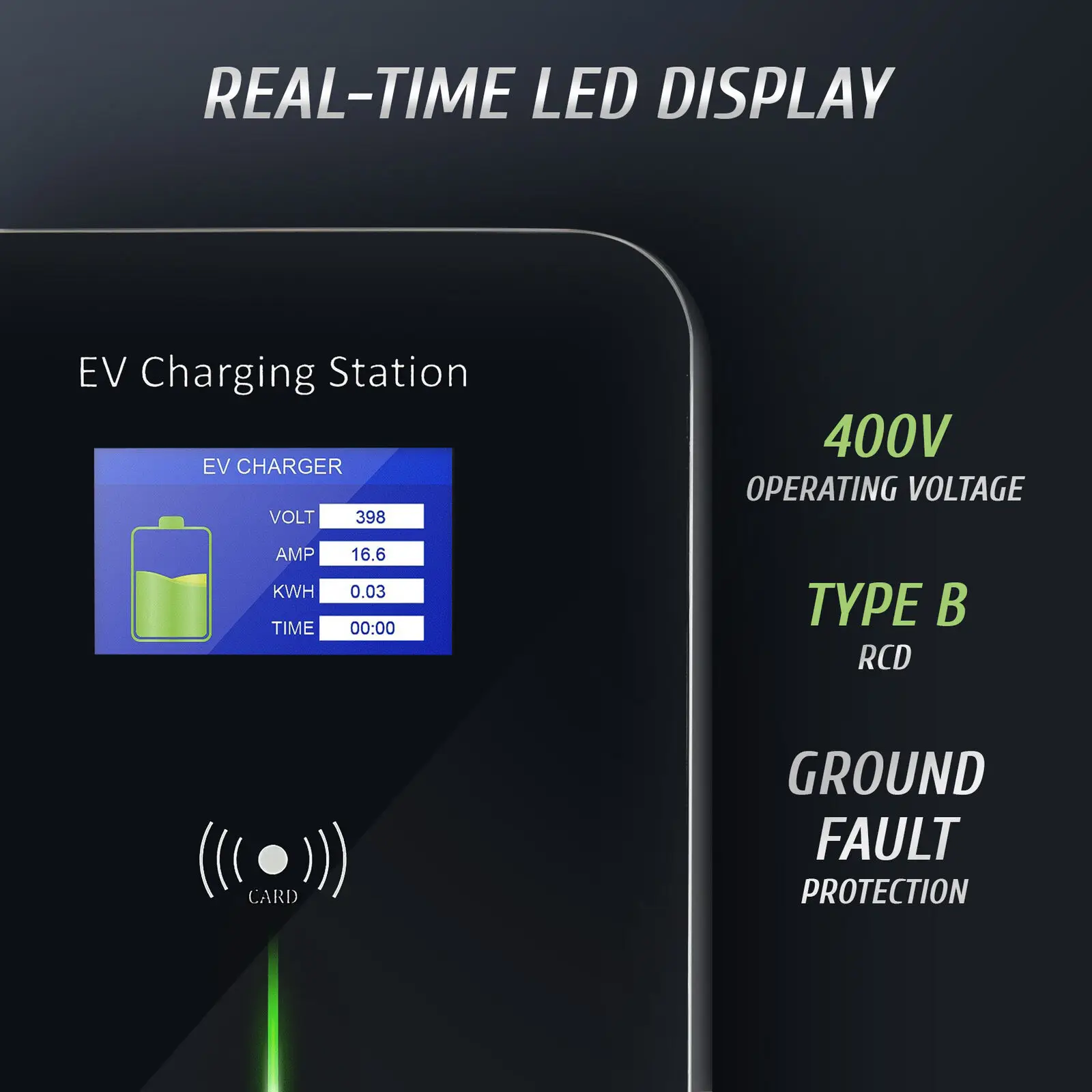 22KW Wall Mounted  EV charging station wall box 22kw with RFID function ev charger