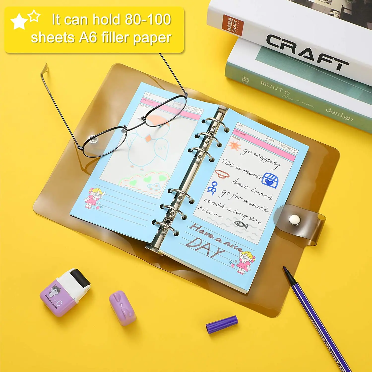 Hot Selling Transparent Soft PVC Ring Binder Loose Leaf  Binder Cover Notebook Cover With Snap Button Closure