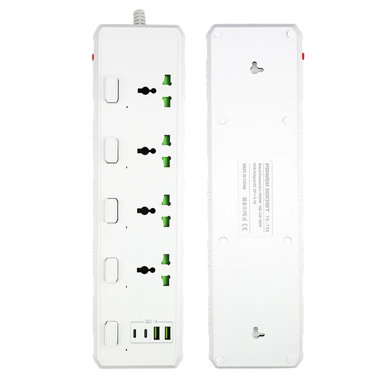 Power Socket 4 Gang Lead Cords Universal Industrial Household Individual Uk Outlet Power Extension Board Socket Strips